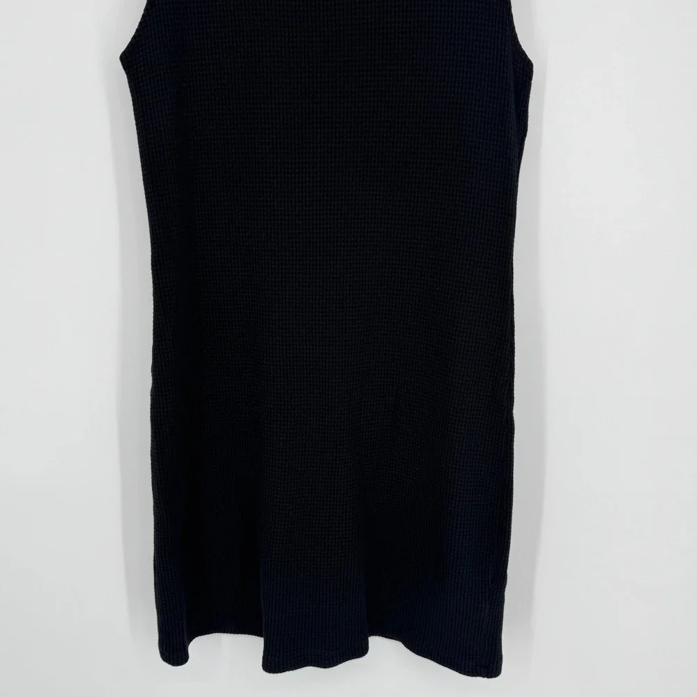 Cotton Citizen Monaco Waffle Knit Tank Dress Medium Black‎ Minimalist Casual - Picture 4 of 9